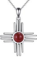 wholesale 925 Sterling Silver Red Coral Cross Pendant Necklace for Women-0-0