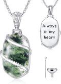 wholesale Sterling Silver Gemstone Urn Necklace for Ashes Memorial Jewelry-0-15