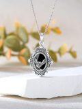 wholesale 925 Sterling Silver Black Crystal Pendant Necklaces Gothic s for Her-0-3