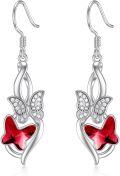 wholesale  Sterling Silver Crystal Butterfly Dragonfly Bee Dangle Drop Earrings -0-0