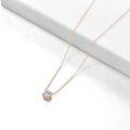 wholesale 14K Rose Gold Moissanite Round Cut Solitaire Pendant Necklace 0.5-2 ct 16+2 Chain-0-4