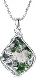 wholesale Sterling Silver Natural Gemstone Filigree Teardrop Pendant Necklace for Mom-0-12