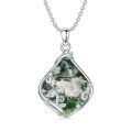 wholesale 925 Sterling Silver Black Onyx Vine Leaf Pendant Necklace For Women-0-12