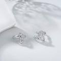 wholesale 925 Sterling Silver Triquetra Trinity Knot Studs Earings Celtic Irish  for Her-0-5
