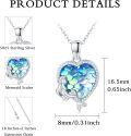 wholesale 925 Sterling Silver Mermaid Scales Heart-Shaped Pendant Necklace for Women - Valentine's Day Gifts-0-4