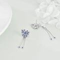 wholesale 925 Sterling Silver Blue Sapphire Butterfly Drop Earrings Gift for Her-0-1