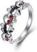wholesale TOUPOP 925 Sterling Silver Skull Ring For Women Gothic Jewelry For Women Birthday Halloween Christmas Gifts -0-0