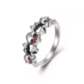 TOUPOP Sterling Silver & Stone Skull Ring For Women Gothic Jewelry Gifts-0-0