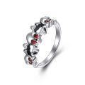 TOUPOP Sterling Silver & Stone Skull Ring For Women Gothic Jewelry Gifts-0-0