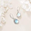 wholesale 925 Sterling Silver Teardrop Moonstone & Cubic Zirconia Filigree Dangle Leverback Earrings-0-4