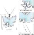 wholesale 925 Sterling Silver White Opal Butterfly Pendant Necklace Minimalist Charm s for Her-0-5