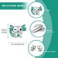 wholesale 925 Sterling Silver Green Enamel Axolotl Stud Earrings - Cute Animal s for Women Girls-0-1