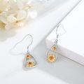 wholesale 925 Sterling Silver Sunflower Teardrop Dangle Earrings for Women - Christmas Gifts-0-5