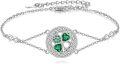 wholesale 925 Sterling Silver Celtic Clover Infinity Charm Bracelet with Green Cubic Zirconia for Women Girls Gifts-0-0