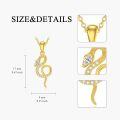 wholesale 14K Yellow Gold Snake Pendant with Cubic Zirconia Stones Necklaces for Women-0-2