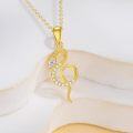 wholesale 14K Yellow Gold Snake Pendant with Cubic Zirconia Stones Necklaces for Women-0-3