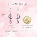 wholesale 925 Sterling Silver Crescent Moon Drop Earrings with Garnet and Red Crystal Accents-0-14