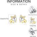 wholesale 925 Sterling Silver Corgi Dog Stud Earrings for Women - Puppy  for Dog Moms & Pet Lovers-0-5