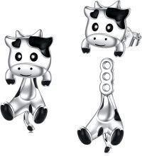 wholesale 925 Sterling Silver Cow Animal Stud Earrings for Women - Cute Cartoon Style -Cow Stud Earrings