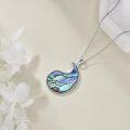 wholesale 925 Sterling Silver Abalone Shell Crescent Moon Pendant Necklace for Women and Girls-0-4