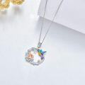 wholesale 925 Sterling Silver Hummingbird Letter Z Pendant Necklaces for Women Girls Alphabet Initial s Blue Purple Yellow Orange Red Flowers Chain 30 Length-0-2