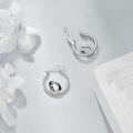 wholesale 925 Sterling Silver Penguin Hoop Earrings Platinum Rose Gold Plated Cute Animal Jewelry-0-2