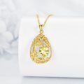 wholesale Sterling Silver Yellow Gold Plated Gemstone Tree of Life Pendant Necklace-0-37