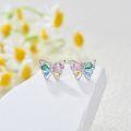 wholesale 925 Sterling Silver Butterfly Multicolor Stone Stud Earrings for Women and Men  Ideas-0-1