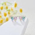 wholesale 925 Sterling Silver Butterfly Multicolor Stone Stud Earrings for Women and Men  Ideas-0-1