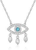 wholesale 925 Sterling Silver Metal Turquoise Evil Eye Pendant Necklaces with Cubic Zirconia - Dreamcatcher Style s for Women/Mom/Sister-0-0