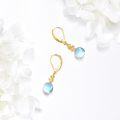 wholesale  14K Solid Gold Moonstone Earrings, High-End Simple Dangle Design, Hypoallergenic, Gift for Women-0-2