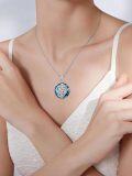 wholesale 925 Sterling Silver Blue Crystal Caduceus Angel RN Necklace for Nurses & Medical Staff-0-4