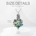 TOUPOP 925 Sterling Silver Rose Cremation Necklace with Crystal Heart Keepsake Urn-0-3