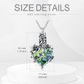 TOUPOP 925 Sterling Silver Rose Cremation Necklace with Crystal Heart Keepsake Urn-0-3