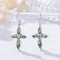 wholesale 925 Sterling Silver Abalone Shell Heart Drop Earrings-0-2