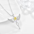 wholesale Sterling Silver Angel Birthstone Necklace with 12 Crystal Gemstones for Women-0-1