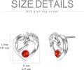 wholesale 925 Sterling Silver Hypoallergenic Crystal Horse Stud Earrings 12mm (0.47) Heart Charm Gift for Women Horse Lovers-0-5
