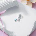wholesale 925 Sterling Silver Blue Heart & Initial Charm Pendant Necklace Gift Set-0-1