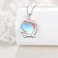 wholesale 925 Sterling Silver Moonstone Axolotl Pendant Necklace for Women - Cute -0-3