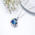 wholesale 925 Sterling Silver Blue Crystal Heart Zodiac Constellation Pendant Necklace-0-4