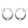 wholesale 925 Sterling Silver Celtic Knot Moonstone Hoop Earrings Platinum Plated For Women-0-0
