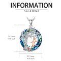wholesale 925 Sterling Silver Blue Crystal Tree of Life Pendant with Violin Charm Necklace Sports Music s for Women-0-17