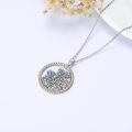 wholesale 925 Sterling Silver White Gold Plated Birthstone Flower Necklace for Women-0-4