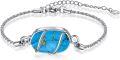 wholesale 925 Sterling Silver Blue Opalite Stone Cremation Urn Bracelet for Ashes Memory s for Women-0-11