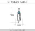 wholesale 925 Sterling Silver Turquoise Feather Pendant Necklace Boho s for Her-0-4