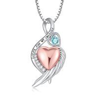 wholesale 925 Sterling Silver Cross Memorial Urn Necklace Wholesale With Wings And Heart Crystals-Infinity-December-Infinity-December