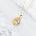 wholesale 925 Sterling Silver Heart Pendant Necklace Wholesale Gold Plated-0-26