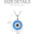 wholesale 925 Sterling Silver Blue Opal Evil Eye Pendant Necklace for Women Greek Protection s-0-3