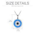wholesale 925 Sterling Silver Blue Opal Evil Eye Pendant Necklace for Women Greek Protection s-0-3