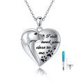 wholesale 925 Sterling Silver Pet Urn Necklace With Dog Paw Design And Engraved Message Heart Charm Memorial Keepsake Pendant For Ashes Or Hair-0-0